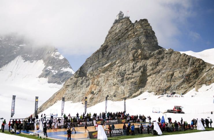 San Antonio’s Tony Parker plays pick-up game on glacier in Swiss Alps