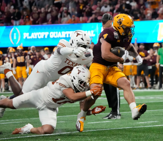 Peach Bowl: No. 5 Texas Outlasts No. 4 Arizona State In Double Overtime Classic Texas holds on to beat Arizona State in double overtime in a thrilling quarterfinal game in the Cotton Bowl.